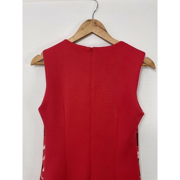 Teaberry Red White Sleeveles Floral Cocktail Dress size 12 - Picture 6 of 6